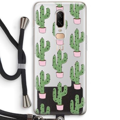 Cactus Lover: OnePlus 6 Transparant Hoesje met koord