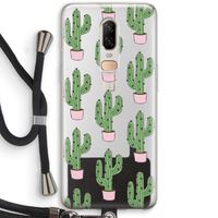 Cactus Lover: OnePlus 6 Transparant Hoesje met koord