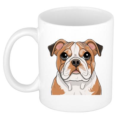 Cadeau mok voor honden liefhebbers - Engelse buldog - Cartoon tekening - keramiek - 300 ml Cadeau mok voor honden liefhebbers - Engelse buldog - Cartoon tekening - keramiek - 300 ml