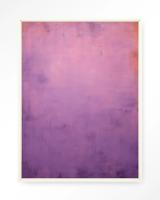 Urban Cotton Wandkleed 'Purple' 80 x 110cm in Floating Frame - off white