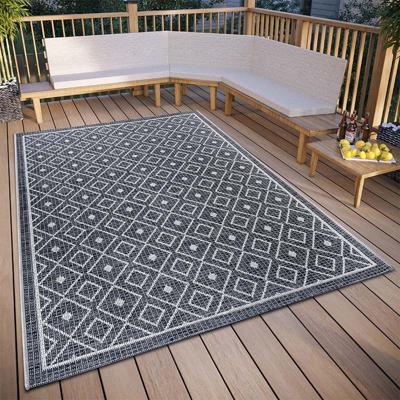 Buitenkleed Quadri - Grijs maat: 170x115cm - materiaal: Polypropyleen - Dekbed-Discounter.nl