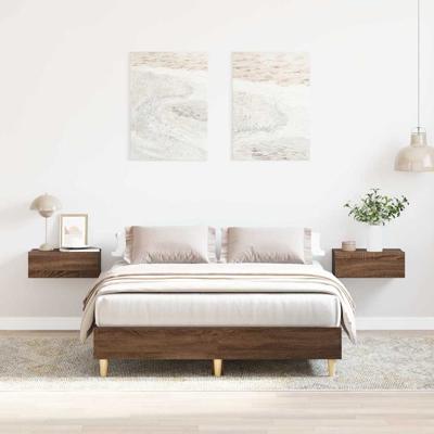 Bedframe zonder matras 120x190 cm spaanplaat bruin eikenkleurig