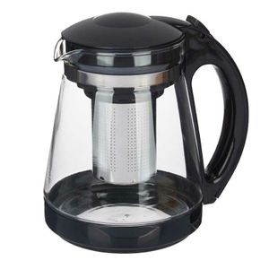 Theepot met filter/infuser en handvat - 1800 ml - glas/kunststof