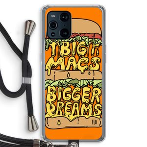Big Macs Bigger Dreams: Oppo Find X3 Transparant Hoesje met koord