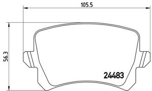 Remmenset, remschijf BREMBO, Remschijftype: Binnen geventileerd, Inbouwplaats: Achteras: , u.a. für Seat, VW, Audi