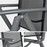 Aluminium tuinstoel / tuin stoel antraciet - zwart 401634 - thumbnail