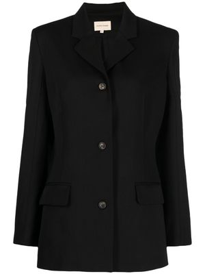 LouLou de Saison blazer en laine vierge à simple boutonnage - Noir