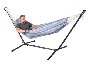 'Rustic' Single Eénpersoons Hangmatset - 120 kg - Blauw - 123 Hammock