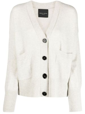 Roberto Collina cardigan en cachemire mélangé à col v - Gris