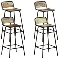 Barstoelen 4 st massief gerecycled hout