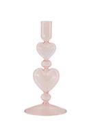 Zusss Kandelaar Glas Hartjes Roze/rood
