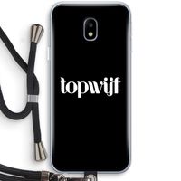 Topwijf Zwart: Samsung Galaxy J3 (2017) Transparant Hoesje met koord
