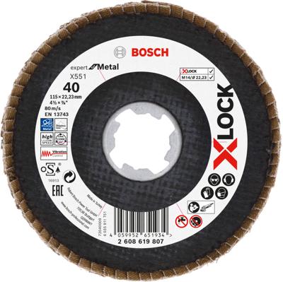 Bosch Accessoires Lamellenschijf X551 115mm G40 Fiber schuin X-LOCK - 2608619807