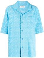 Marine Serre chemise Regenerated Sponge - Bleu - thumbnail