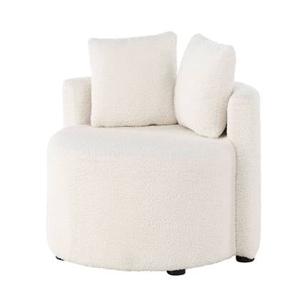 Nest living Elina ronde teddystof kinderfauteuil wit