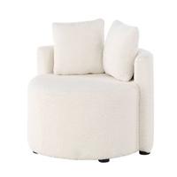 Nest living Elina ronde teddystof kinderfauteuil wit