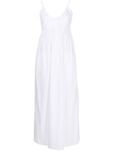 BIRD & KNOLL robe longue en coton à volants - Blanc