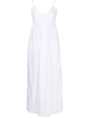 BIRD & KNOLL robe longue en coton à volants - Blanc