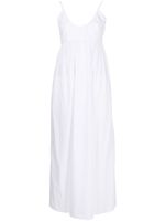 BIRD & KNOLL robe longue en coton à volants - Blanc