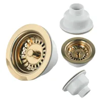 Aurelio Goudkleurige RVS Gootsteenstop - 114mm Luxe Afvoerzeef
