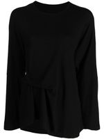 Yohji Yamamoto blouse en coton à design asymétrique - Noir - thumbnail