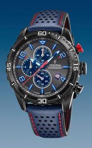 Horlogeband Festina F20519-3 Leder Blauw 22mm