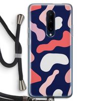 Memphis Shapes Pink: OnePlus 7 Pro Transparant Hoesje met koord