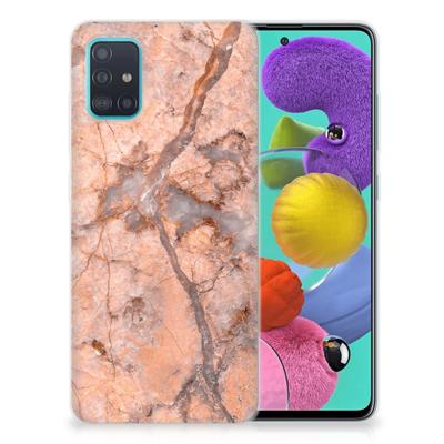 Samsung Galaxy A51 | TPU | Siliconen hoesje | Marmer Oranje