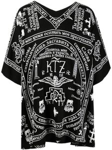 KTZ chemise-caftan à imprimé église - Noir