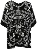 KTZ chemise-caftan à imprimé église - Noir - thumbnail