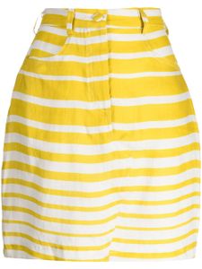 Bambah Sicily striped linen mini skirt - Jaune