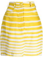 Bambah Sicily striped linen mini skirt - Jaune