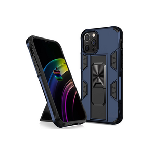 iPhone 11 Pro Max hoesje - Backcover - Rugged Armor - Kickstand - Extra valbescherming - Shockproof - TPU - Blauw