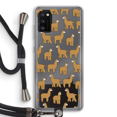 Alpacas: Samsung Galaxy A41 Transparant Hoesje met koord