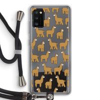 Alpacas: Samsung Galaxy A41 Transparant Hoesje met koord Alpacas: Samsung Galaxy A41 Transparant Hoesje met koord