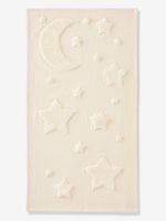 Rechthoekig tapijt met maan en sterren in reliëf Luna beige - thumbnail