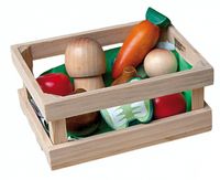 Happy People Houten krat met groenten 7 delig - thumbnail