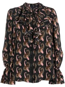 ETRO blouse en soie à imprimé cachemire - Noir