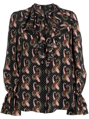 ETRO blouse en soie à imprimé cachemire - Noir ETRO blouse en soie à imprimé cachemire - Noir