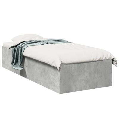 Bedframe bewerkt hout betongrijs 90x190 cm