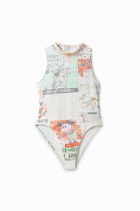Body met illustraties van ansichtkaarten - WHITE - M