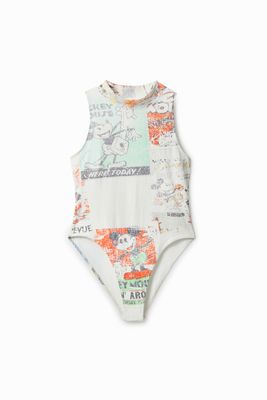 Body met illustraties van ansichtkaarten - WHITE - L