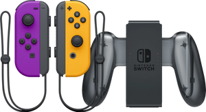 Nintendo Switch Joy-Con set Neon Paars/Neon Oranje + Nintendo Switch Joy-Con Charge Grip