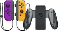 Nintendo Switch Joy-Con set Neon Paars/Neon Oranje + Nintendo Switch Joy-Con Charge Grip - thumbnail