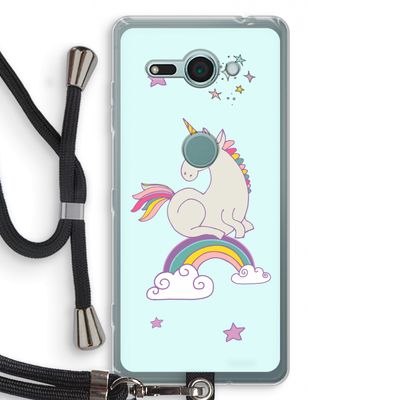 Regenboog eenhoorn: Sony Xperia XZ2 Compact Transparant Hoesje met koord