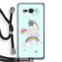 Regenboog eenhoorn: Sony Xperia XZ2 Compact Transparant Hoesje met koord