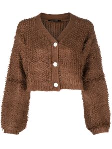 tout a coup cardigan crop en tweed - Marron