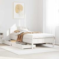 Bedframe zonder matras massief grenenhout wit 75x190 cm
