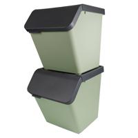 Sigma home sorteer unit 60L - Met deksel - Groen - Set van 2 - thumbnail