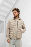Malelions Knitted Hybrid Jas Heren Beige - Maat M - Kleur: Donkergroen | Soccerfanshop